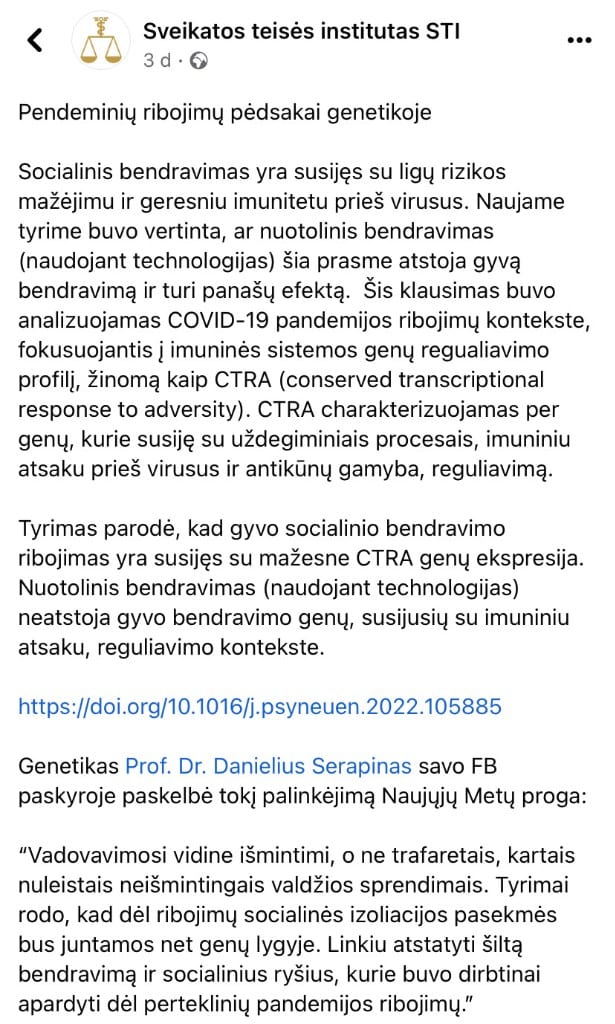 STI pasisakymas
