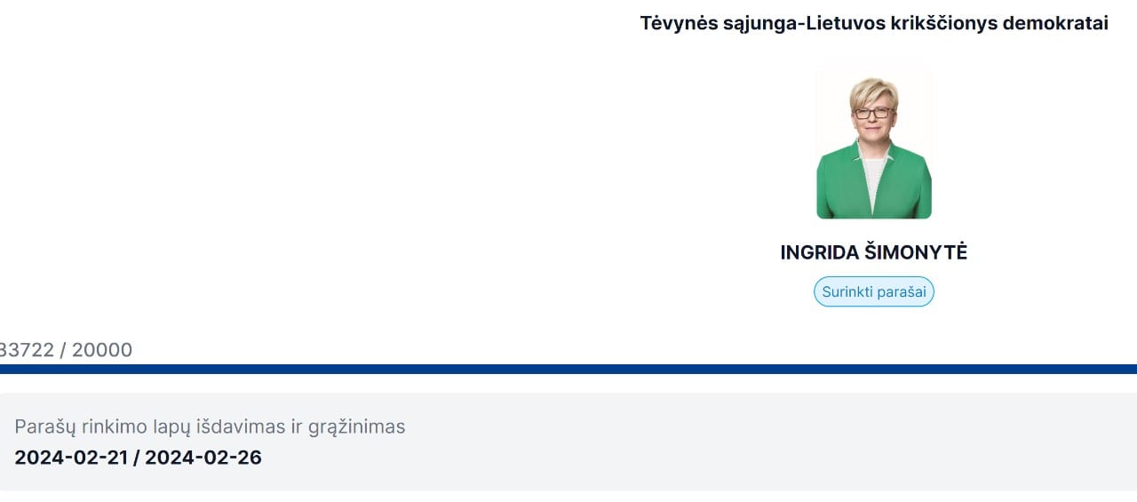 I. Šimonytės rinkėjo puslapis