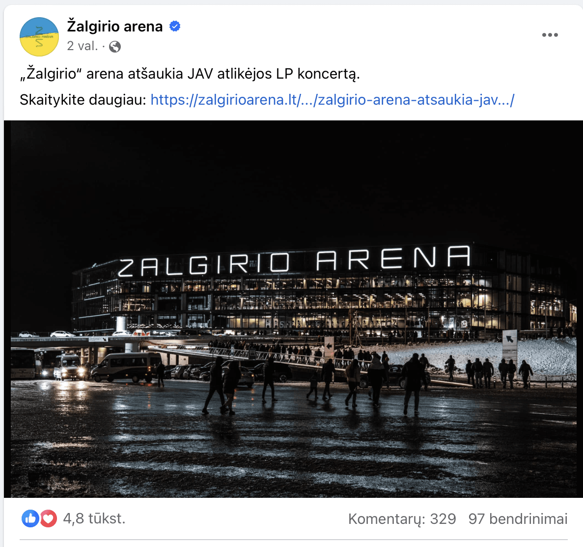 „Žalgirio“ arenos įrašas