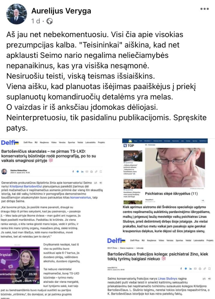A. Verygos pasisakymas