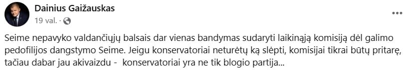 D. Gaižausko pasisakymas