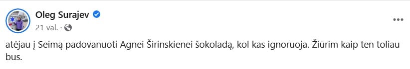 O. Šurajevo pasisakymas