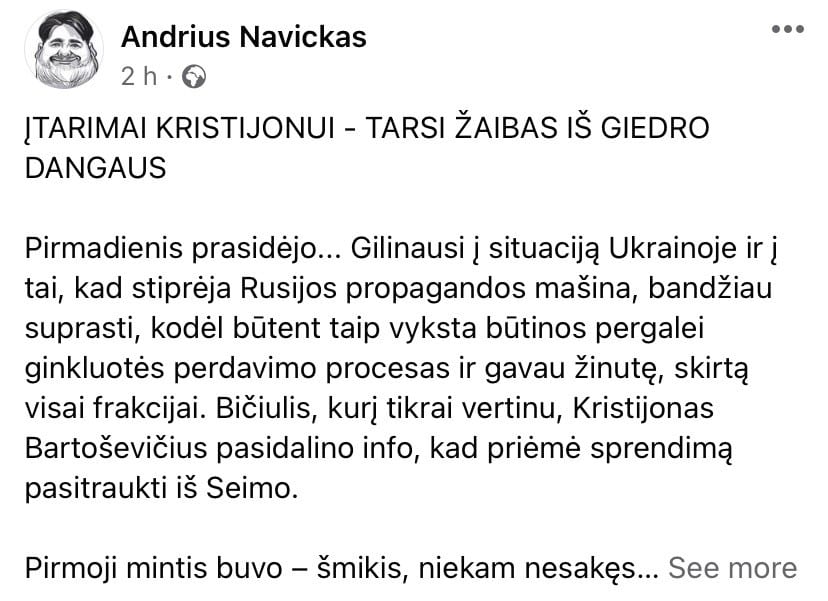 A. Navicko pasisakymas