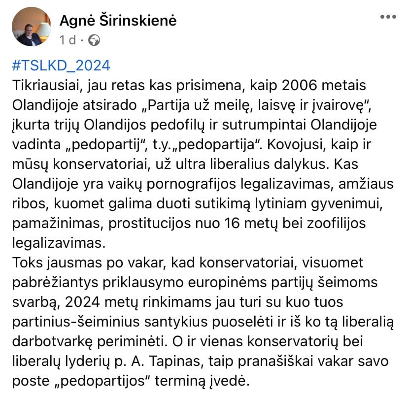 A. Širinskienės pasisakymas