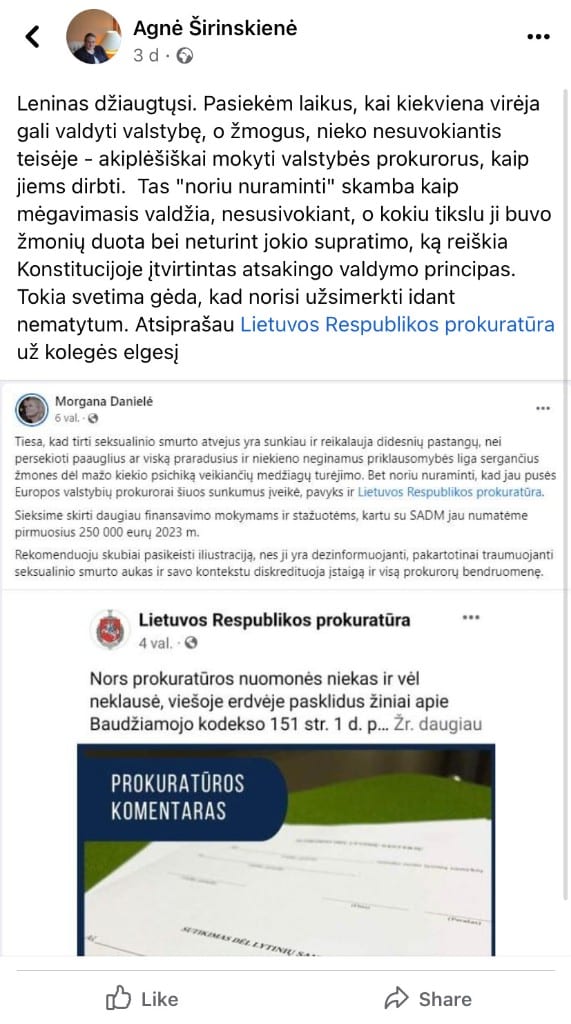 A. Širinskienės pasisakymas
