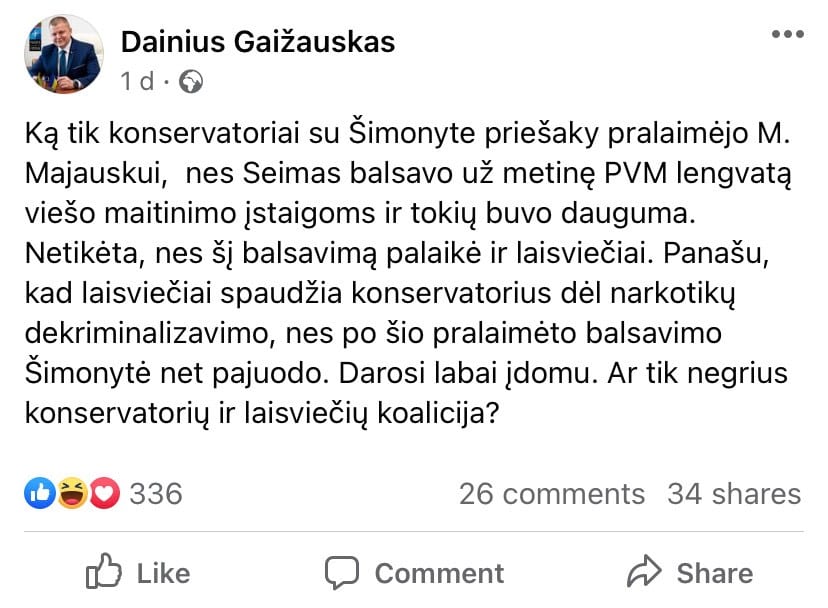 D. Gaižausko pasisakymas
