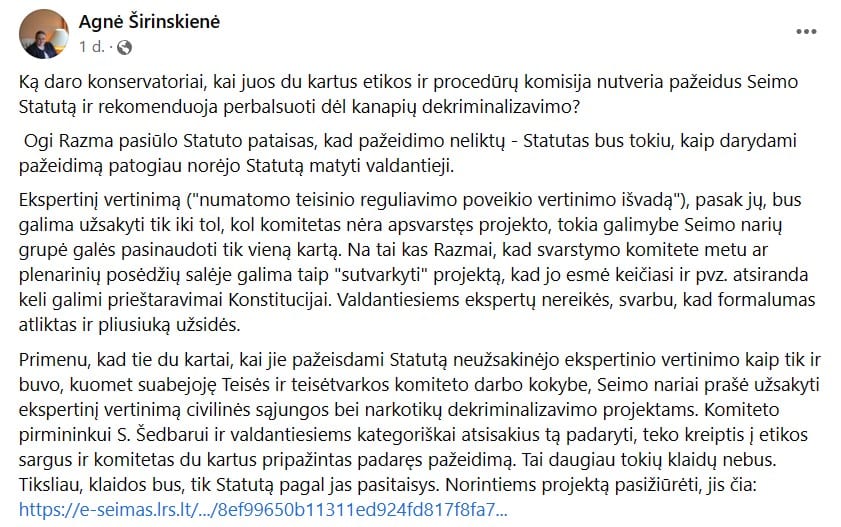 A. Širinskienės pasisakymas