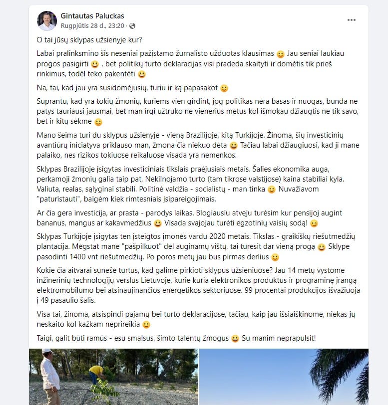 Gintauto Palucko įrašas