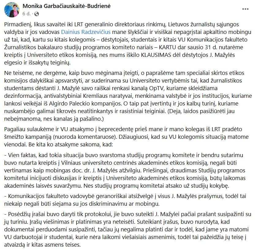 M. Garbačiauskaitės-Budrienės pasisakymas