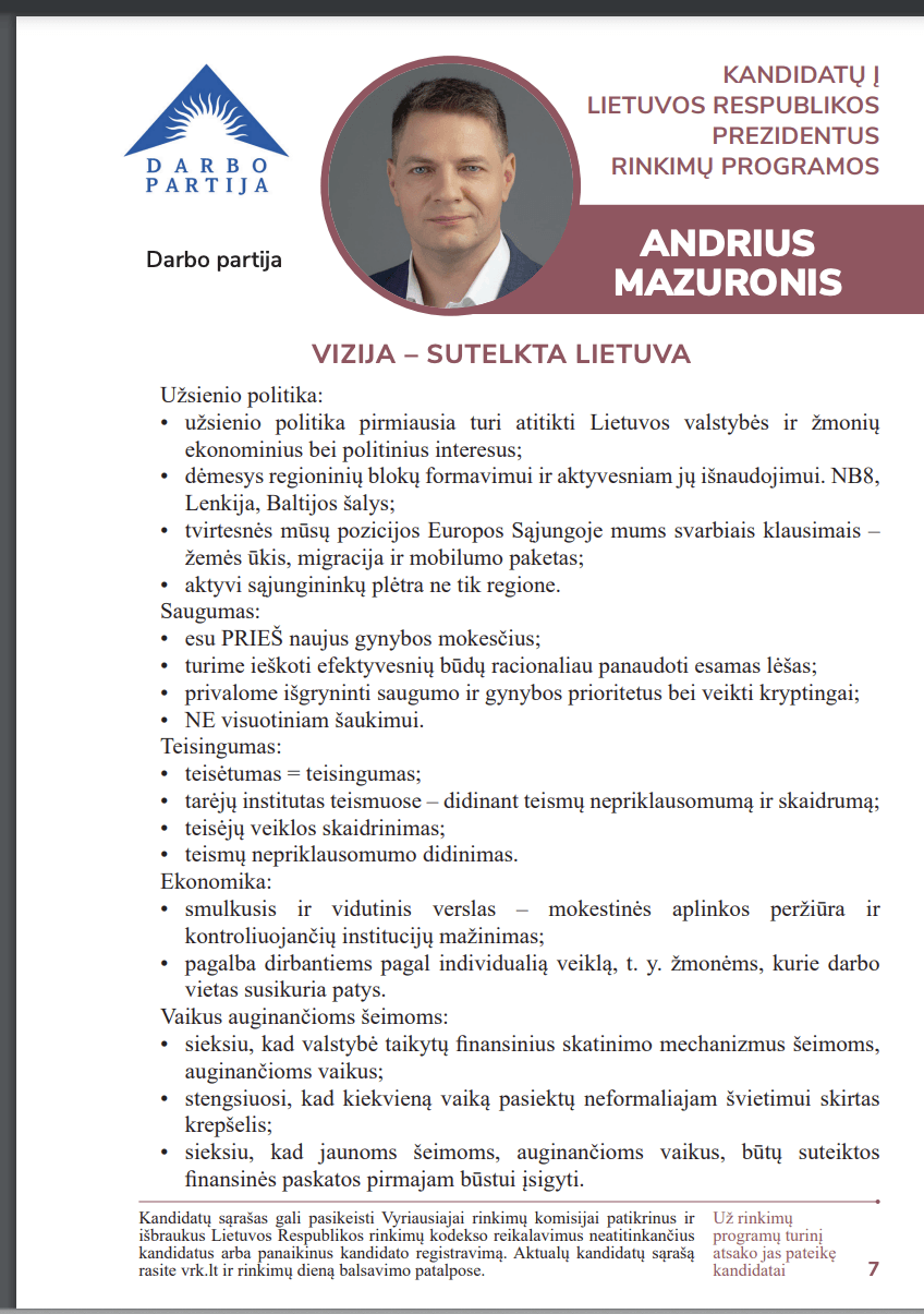 A. Mazuronio programa