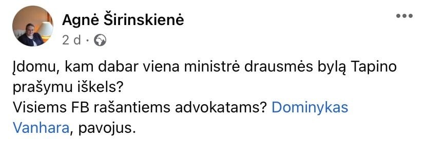 A. Širinskienės pasisakymas