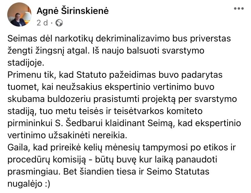 A. Širinskienės pasisakymas