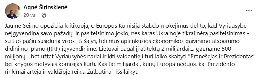 A. Širinskienės pasisakymas