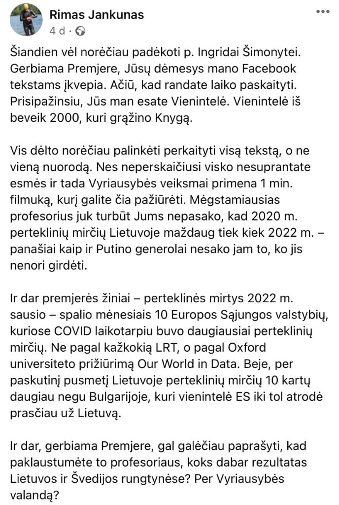 R. Jankūno pasisakymas