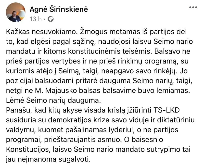 A. Širinskienės pasisakymas