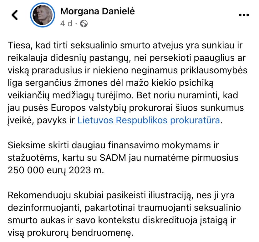 M. Danielės pasisakymas