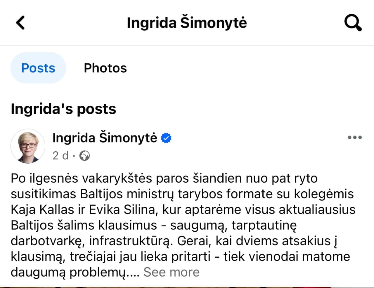 I. Šimonytės pasisakymas