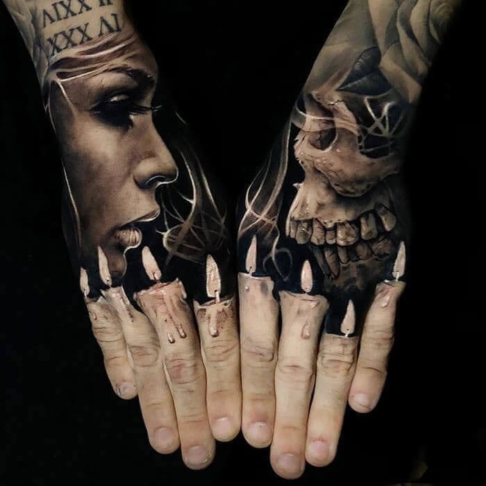 3D žvakių tatuiruotės
