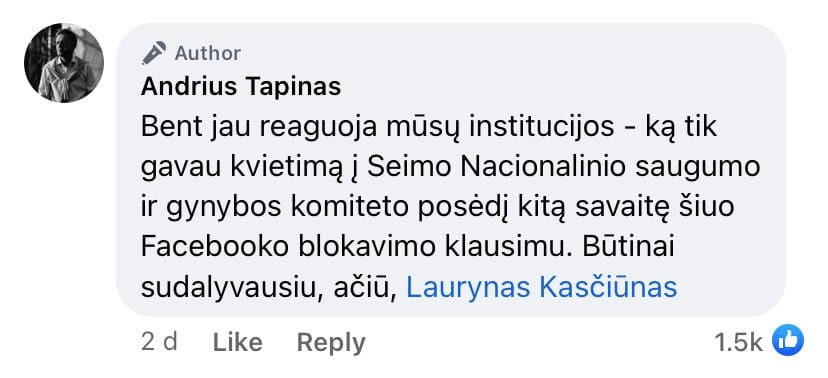 A. Tapino komentaras
