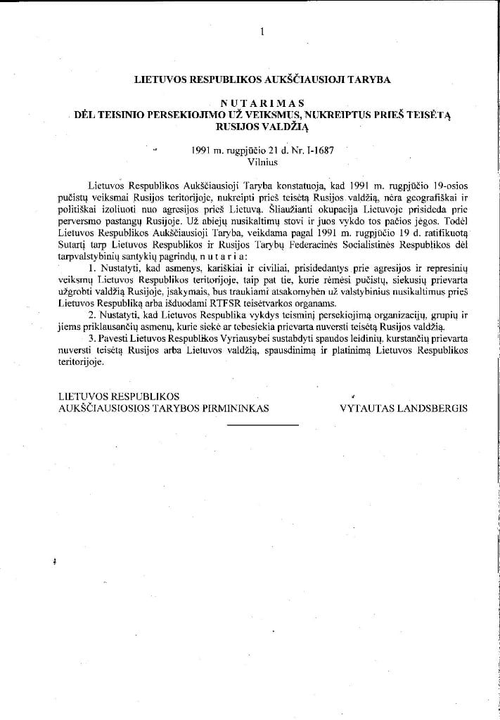 AT nutarimas dėl Rusijos valdžios