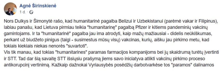 A. Širinskienės pasisakymas