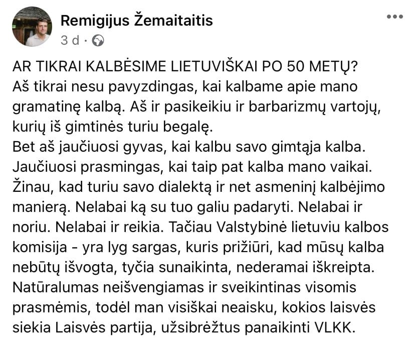R. Žemaitaičio pasisakymas