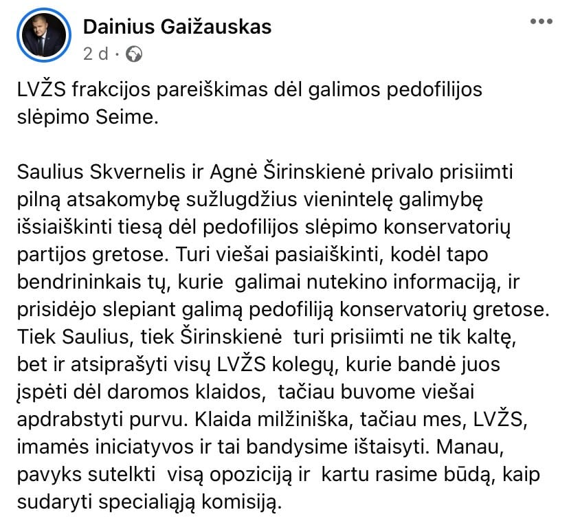D. Gaižausko pasisakymas