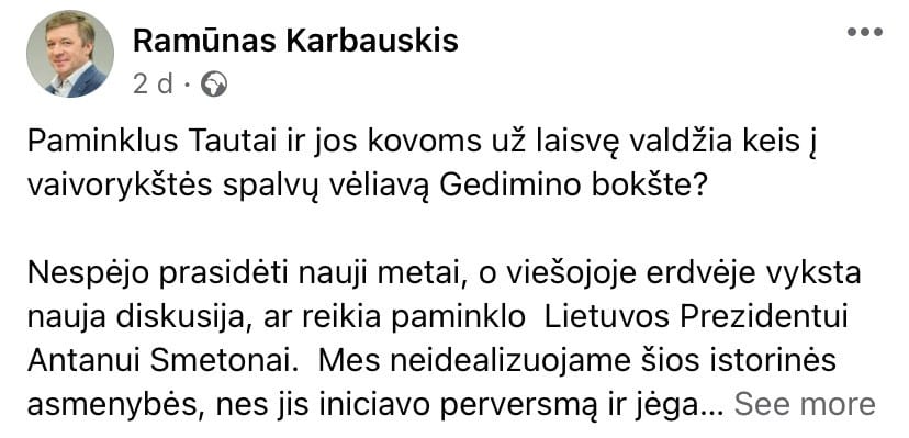 R. Karbauskio pasisakymas