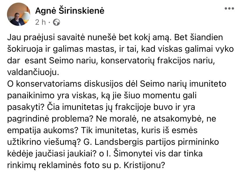 A. Širinskienės pasisakymas