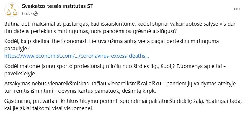 STI pasisakymas