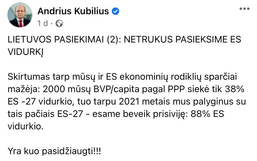 A. Kubiliaus pasisakymas