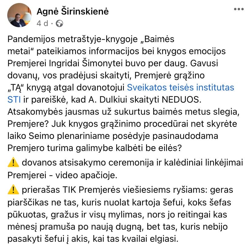 A. Širinskienės pasisakymas