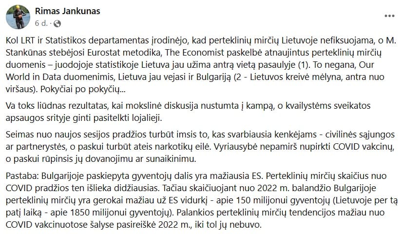 R. Jankūno pasisakymas