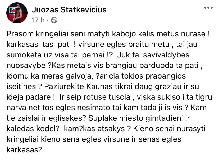 J. Statkevičiaus pasisakymas