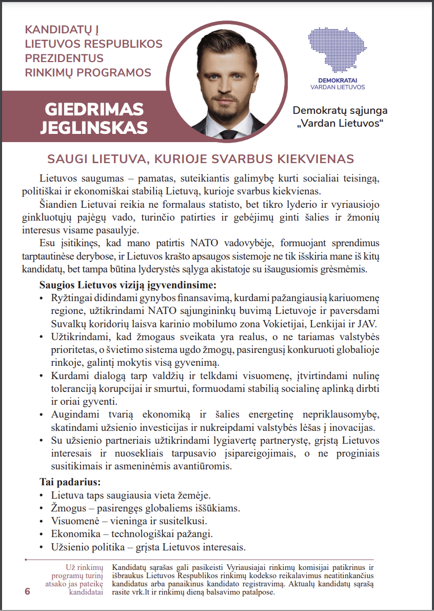 G. Jeglinsko programa