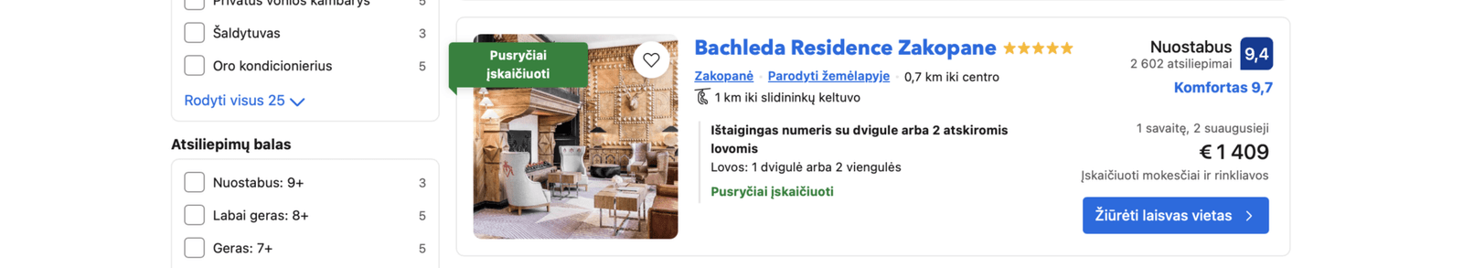 Meniu kainos