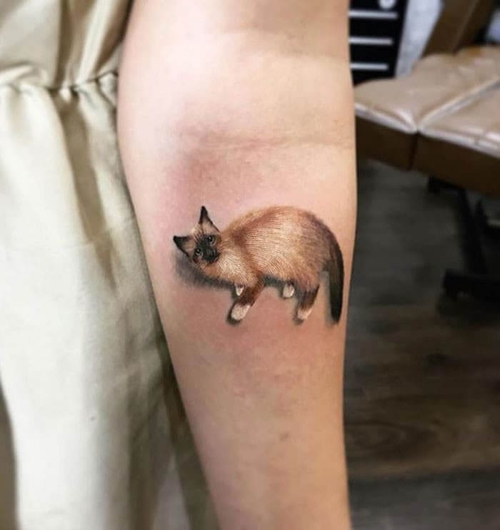 3D katės tatuiruotė