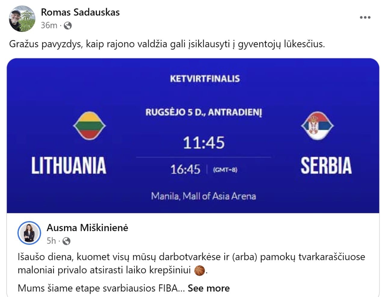 Romo Sadausko komentaras