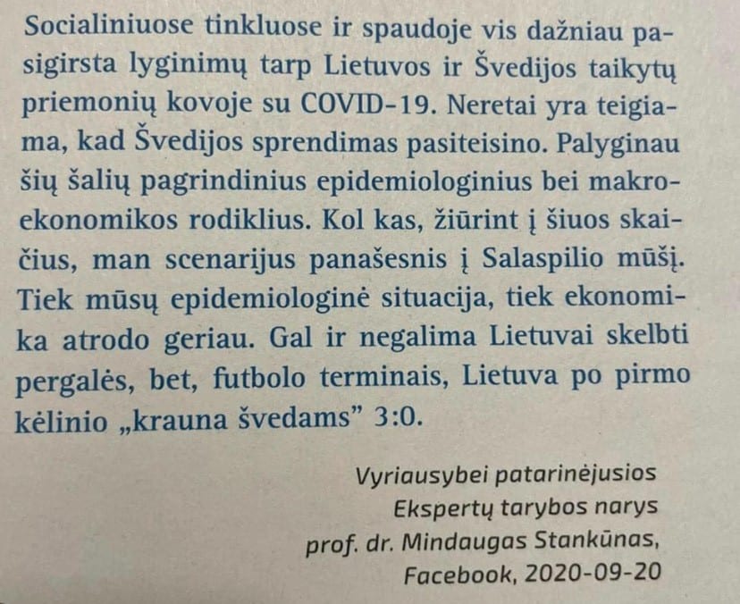 M. Stankūno pasisakymas