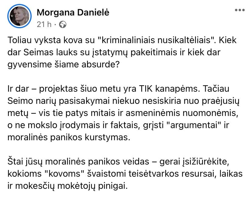 M. Danielės pasisakymas
