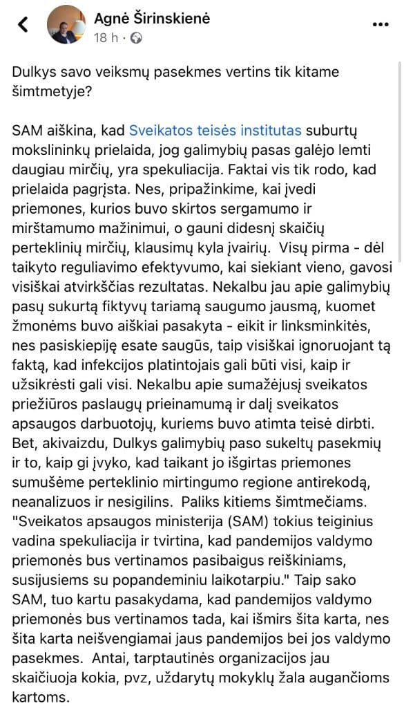 A. Širinskienės pasisakymas