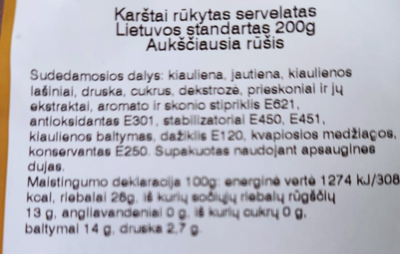 Karštai rūkytas servelatas