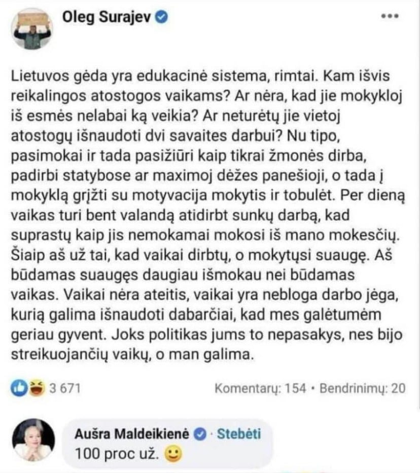 O. Šurajevo pasisakymas