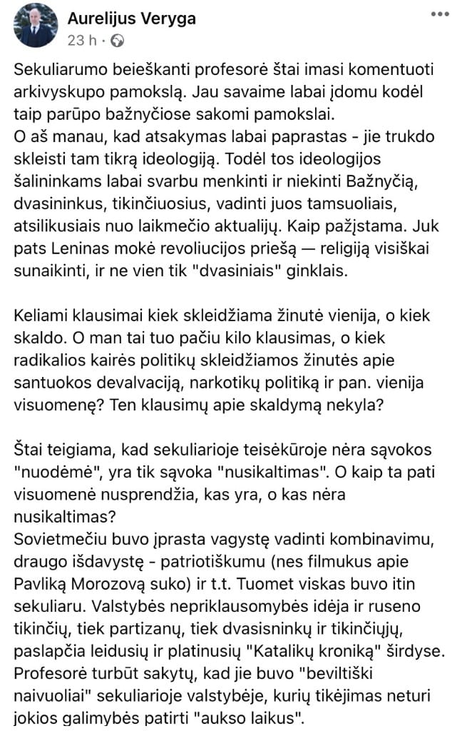A. Verygos pasisakymas