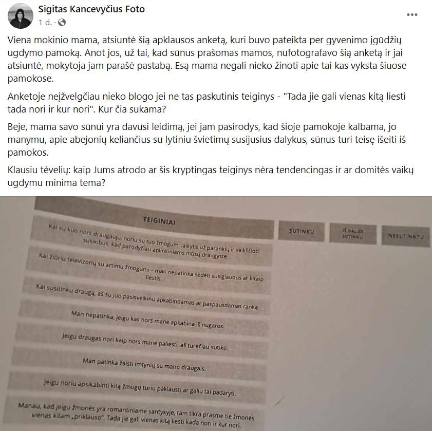 S. Kancevyčiaus pasisakymas