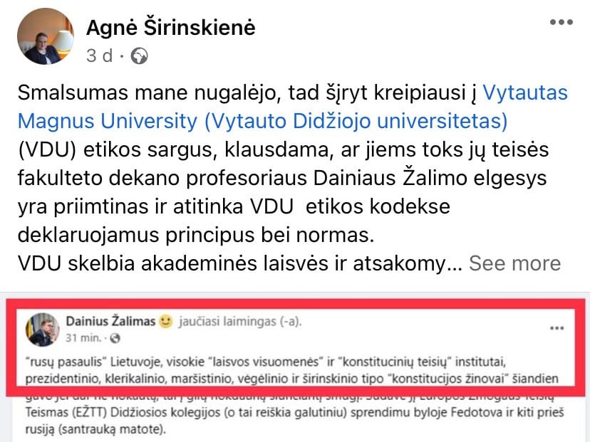 A. Širinskienės pasisakymas