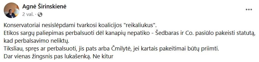 A. Širinskienės pasisakymas