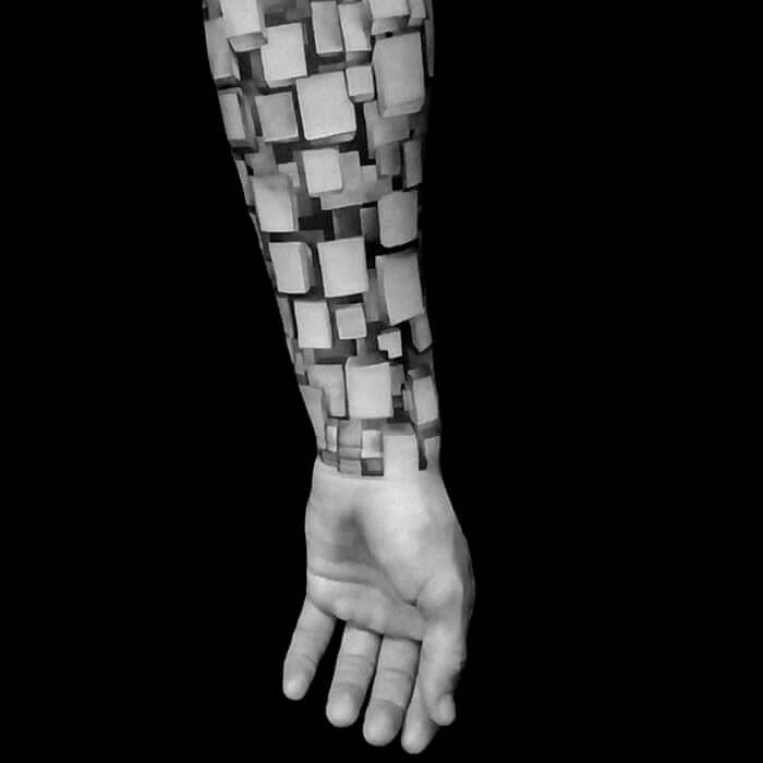 3D blokų tatuiruotė