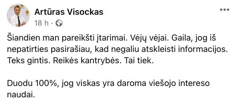 A. Visocko pasisakymas