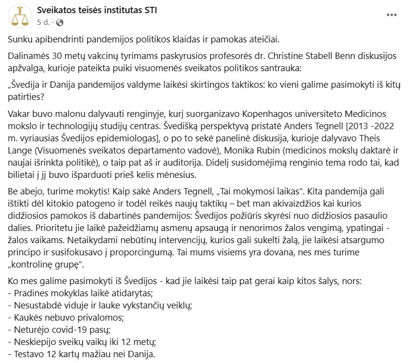 STI pasisakymas